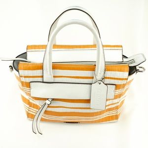 COACH Manderine and White  Bleecker Preston Satchel